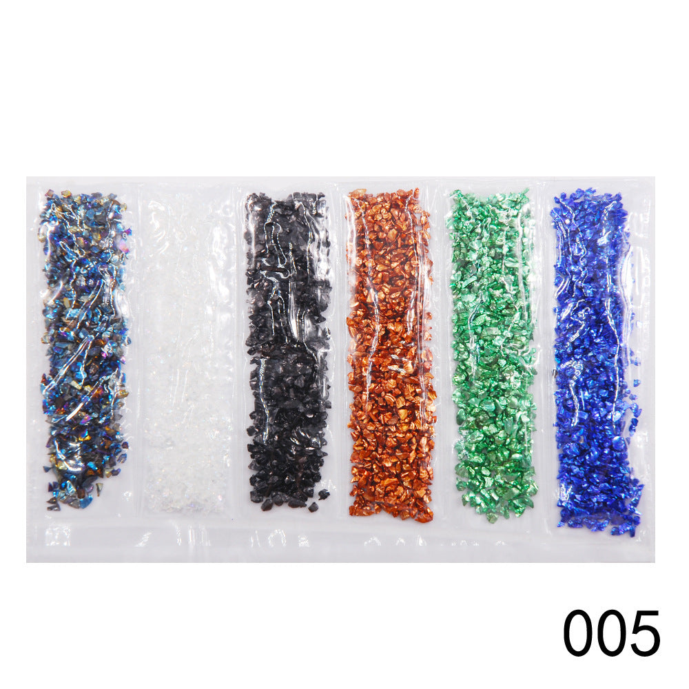 JMT-951818 Diamond Glass Fragments for Nail Art - Gold and Silver Broken Glass Sequins (26g, QCR10128)