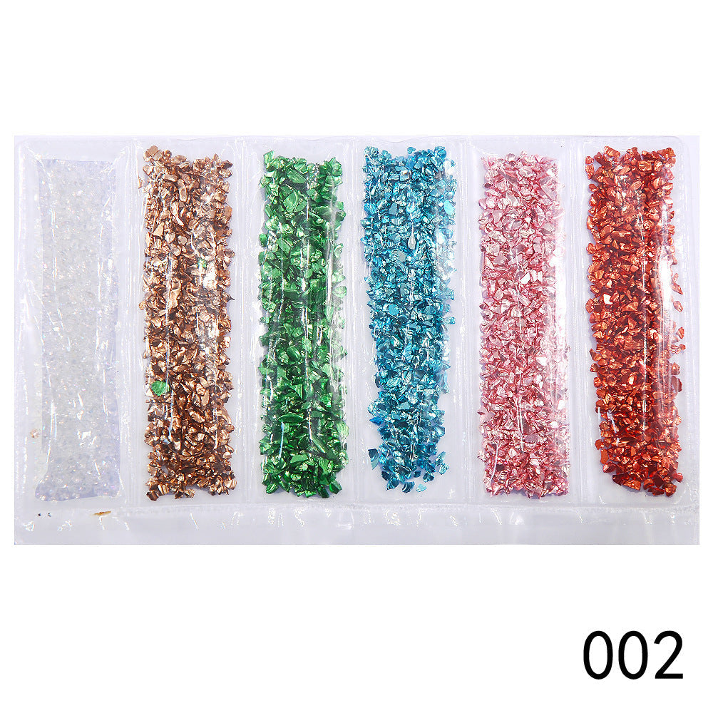 JMT-951818 Diamond Glass Fragments for Nail Art - Gold and Silver Broken Glass Sequins (26g, QCR10128)