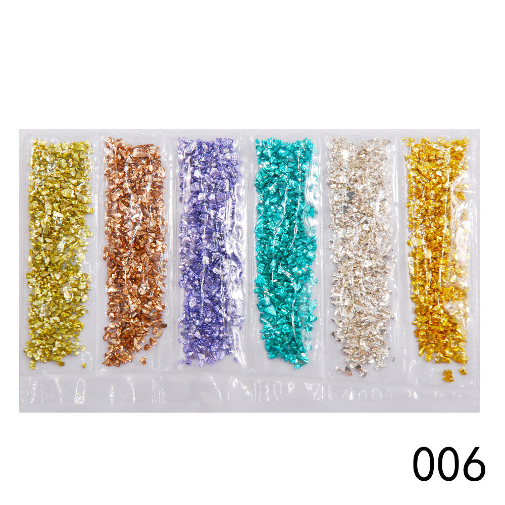 JMT-951818 Diamond Glass Fragments for Nail Art - Gold and Silver Broken Glass Sequins (26g, QCR10128)
