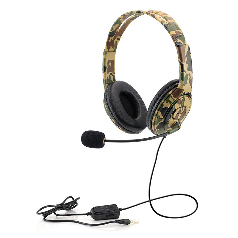 JMT-952010 Camouflage Gaming Headset with 50mm Stereo Sound and Noise-Cancelling Microphone