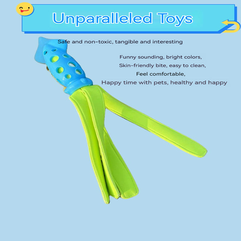 JMT-952650 Interactive Squeaky Cuttlefish Toy for Dog Teeth Cleaning - Safe Rubber & Waterproof Fabric, 39CM