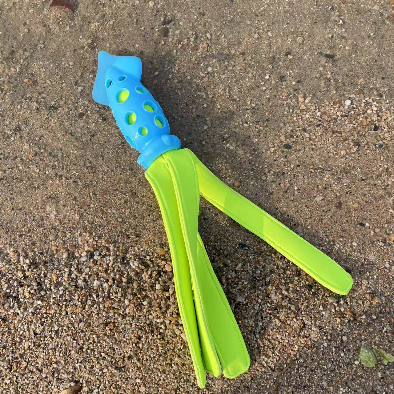 JMT-952650 Interactive Squeaky Cuttlefish Toy for Dog Teeth Cleaning - Safe Rubber & Waterproof Fabric, 39CM