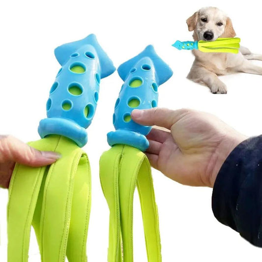 JMT-952650 Interactive Squeaky Cuttlefish Toy for Dog Teeth Cleaning - Safe Rubber & Waterproof Fabric, 39CM