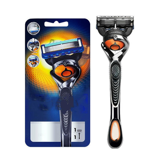 JMT-952906 Men's 5-Layer Blade Shaving Razor with Styling Finishing Knife - Black