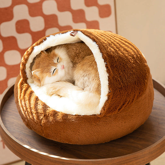 JMT-952970 All-Season Semi-Enclosed Cat and Dog Bed - Cozy Sleeping Nest for Pets