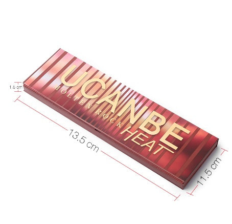 JMT-953098 Molten Rock Heat 12-Color Eyeshadow Palette - Warm Nude Shimmer & Matte Shades for Smoky Looks