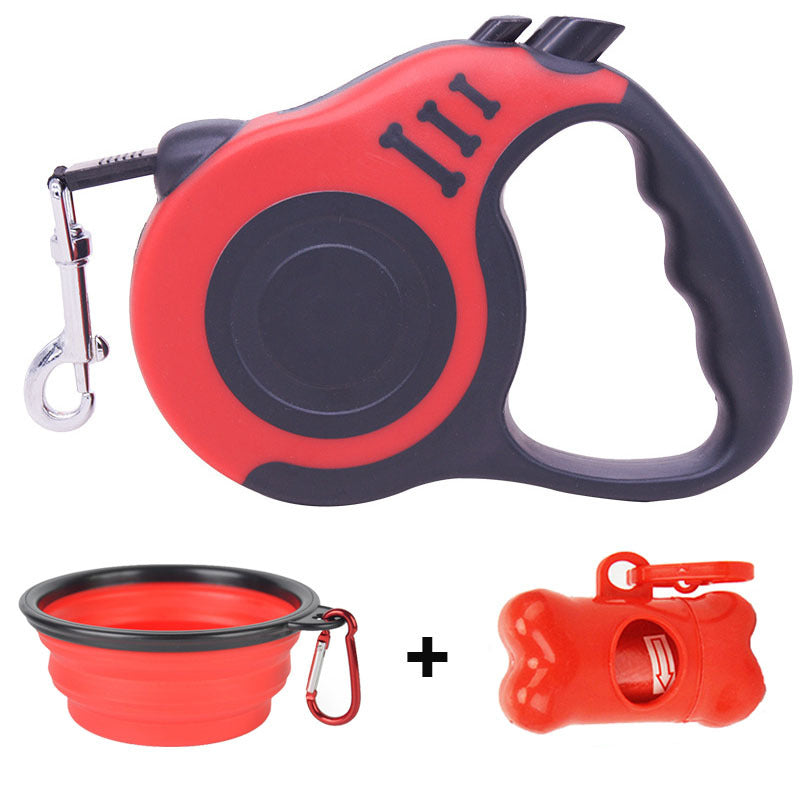JMT-953162 Adjustable Nylon Dog Leash with Folding Bowl and Waste Picker Set