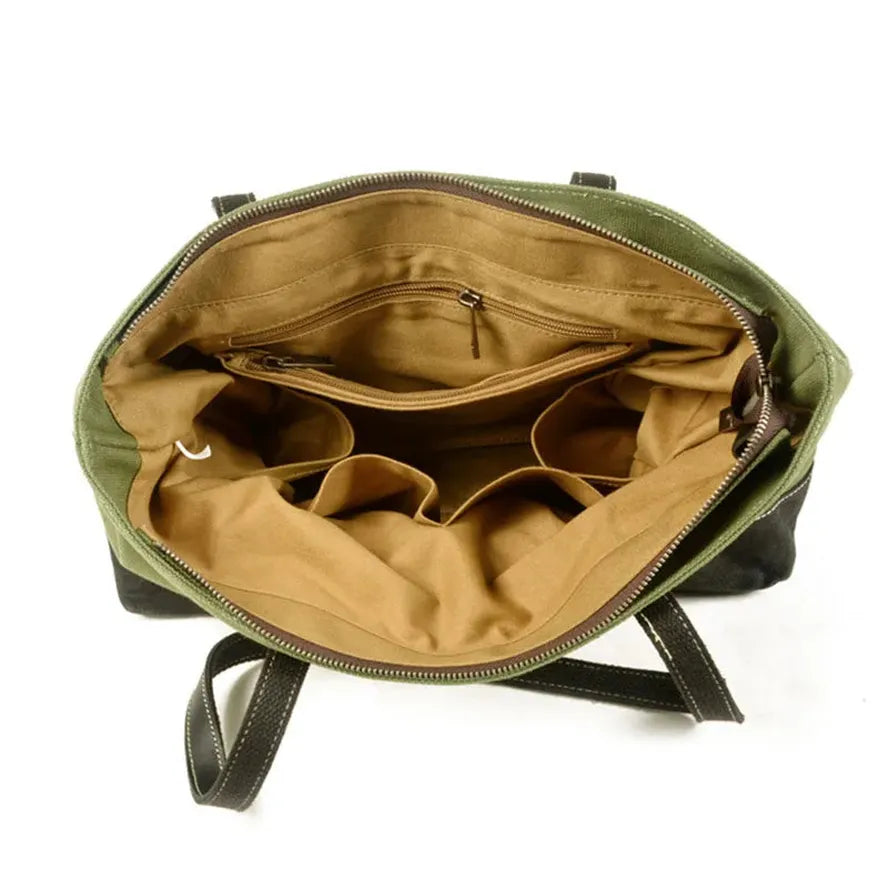 JMT-953354 Retro Fashion Canvas Large Shoulder Handbag with Eco-Friendly Materials