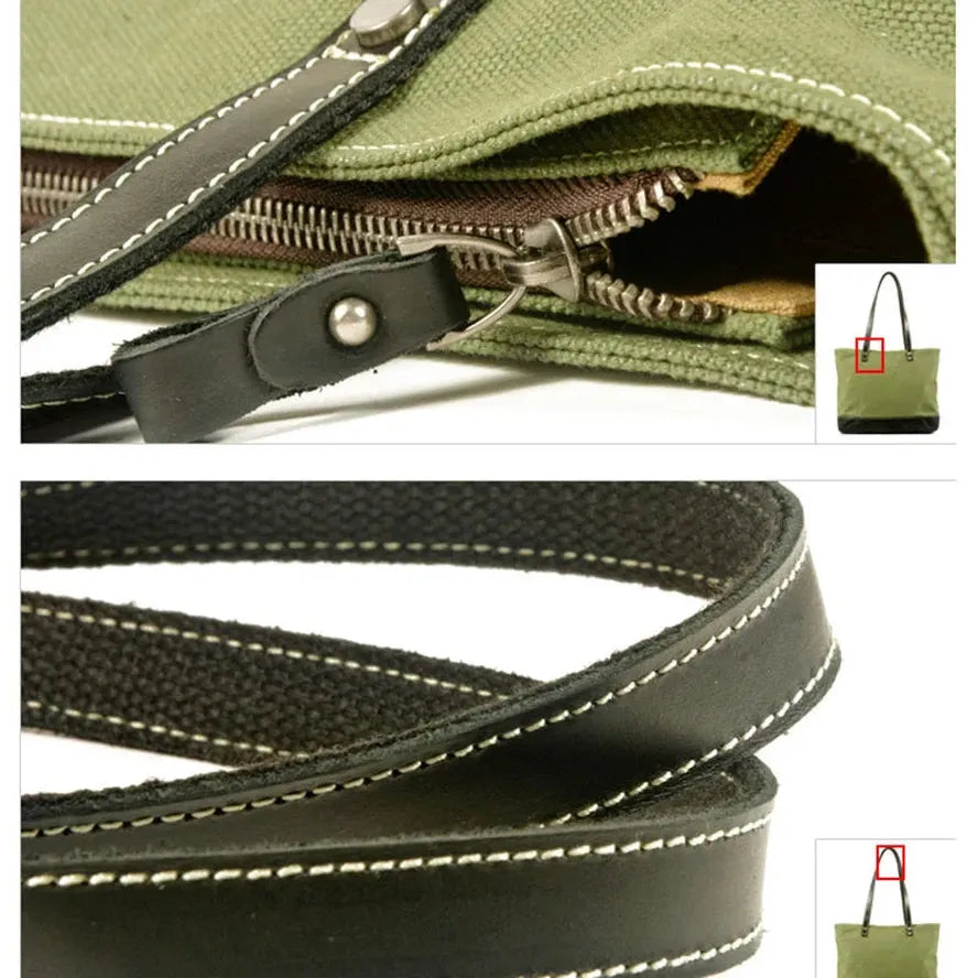 JMT-953354 Retro Fashion Canvas Large Shoulder Handbag with Eco-Friendly Materials