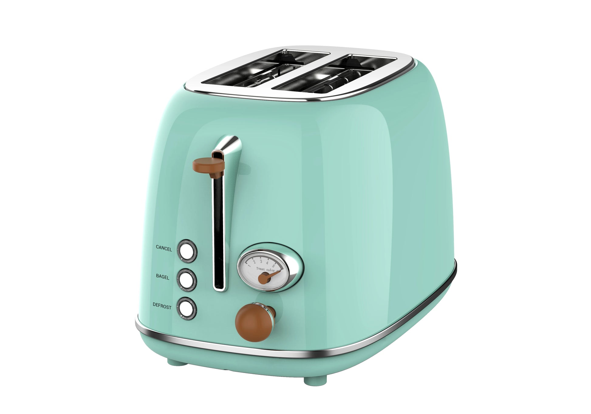 JMT-953482 Retro Stainless Steel 2-Slice Toaster with Auto Pop-Up Function for Home Use