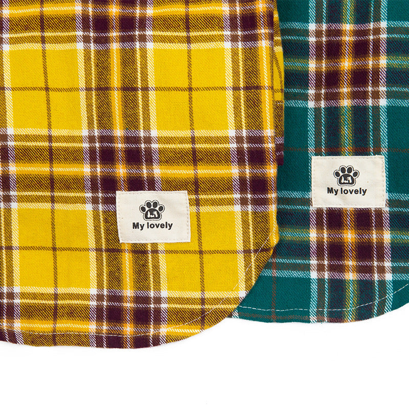 JMT-953738 Casual Cotton Plaid Shirt for Pets - Comfortable and Stylish Apparel