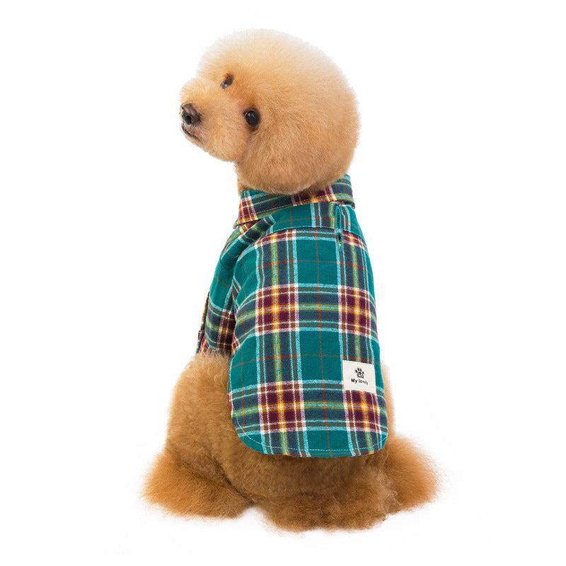 JMT-953738 Casual Cotton Plaid Shirt for Pets - Comfortable and Stylish Apparel