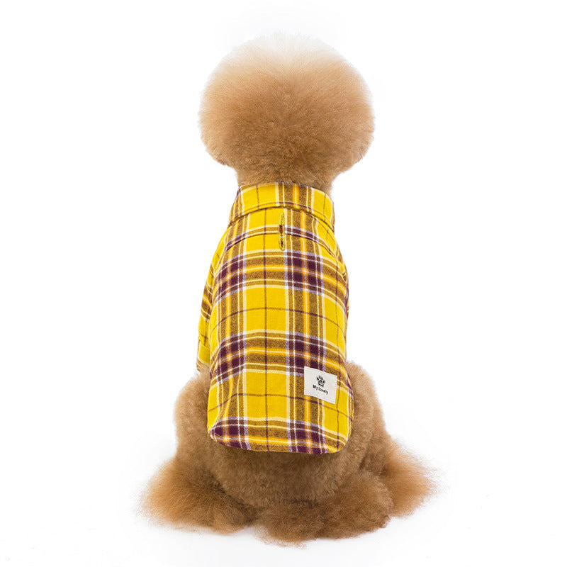 JMT-953738 Casual Cotton Plaid Shirt for Pets - Comfortable and Stylish Apparel