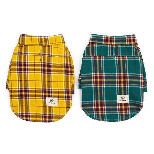 JMT-953738 Casual Cotton Plaid Shirt for Pets - Comfortable and Stylish Apparel