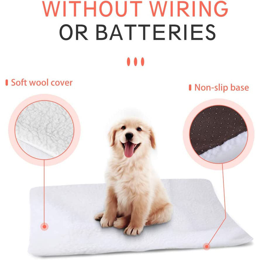 JMT-954122 Self-Heating Dog and Cat Bed Cushion with Berber Fleece - 60x45CM Thermal Pet Blanket