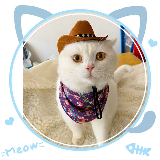 JMT-954634 Adjustable Star Cowboy Hat for Cats and Dogs - Soft Non-Woven Fabric Pet Cap for Photo Shoots and Festive Events