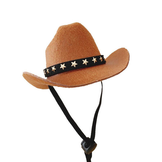 JMT-954634 Adjustable Star Cowboy Hat for Cats and Dogs - Soft Non-Woven Fabric Pet Cap for Photo Shoots and Festive Events