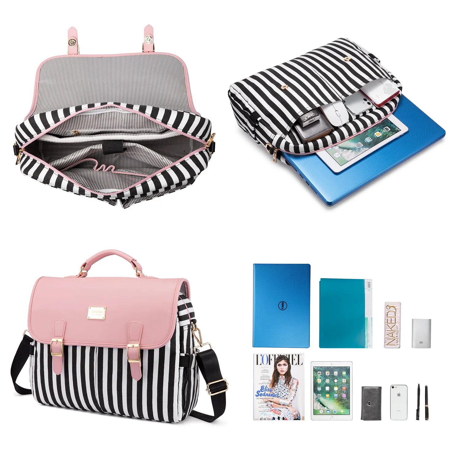 JMT-954634 Spacious 15.6 Inch Laptop Shoulder Bag for Women – Stylish Office Handbag and Large Satchel for Commuting