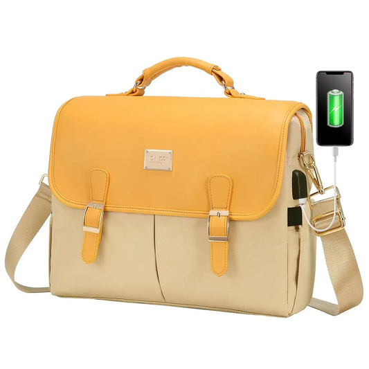 JMT-954634 Spacious 15.6 Inch Laptop Shoulder Bag for Women – Stylish Office Handbag and Large Satchel for Commuting
