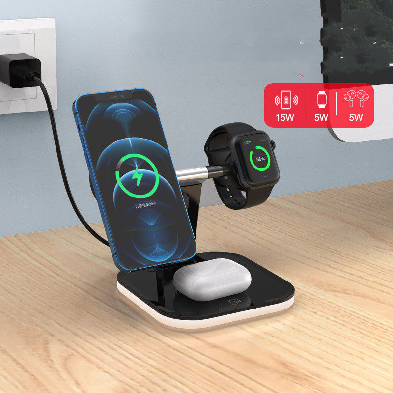 JMT-954826 Three-in-One Wireless Charging Stand with Magnetic Fast Charging for Devices