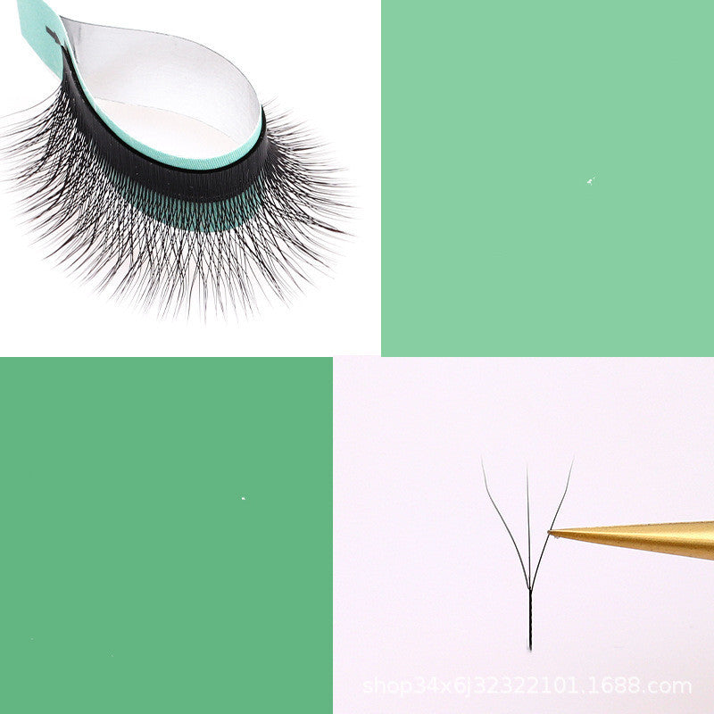 JMT-955082 Clover Blossom Grafting Eyelashes - Handmade Black and Caramel Fiber Extensions, Available in Multiple Lengths