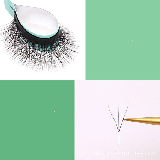JMT-955082 Clover Blossom Grafting Eyelashes - Handmade Black and Caramel Fiber Extensions, Available in Multiple Lengths