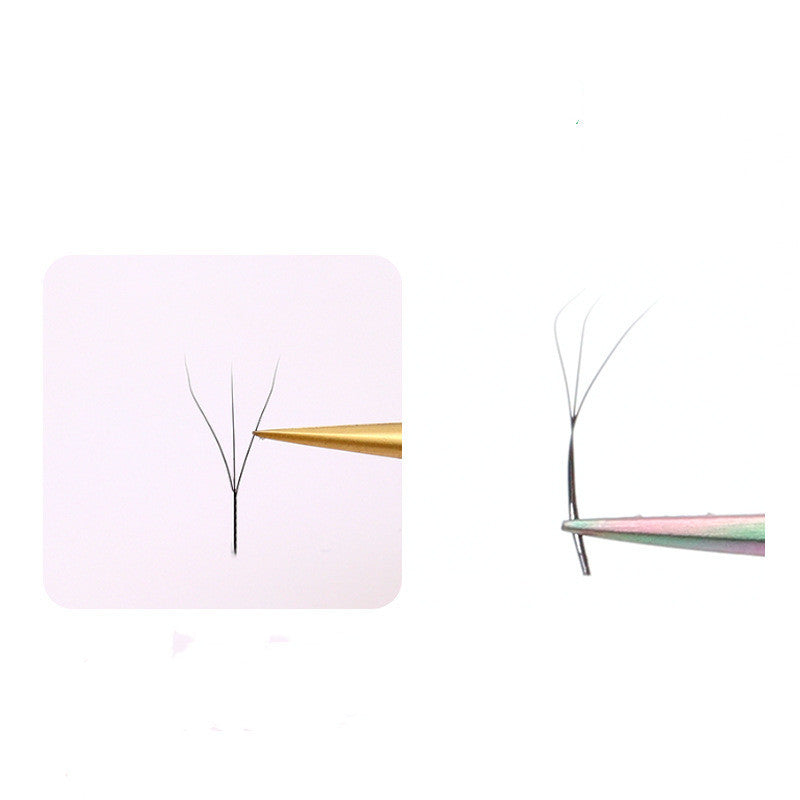 JMT-955082 Clover Blossom Grafting Eyelashes - Handmade Black and Caramel Fiber Extensions, Available in Multiple Lengths