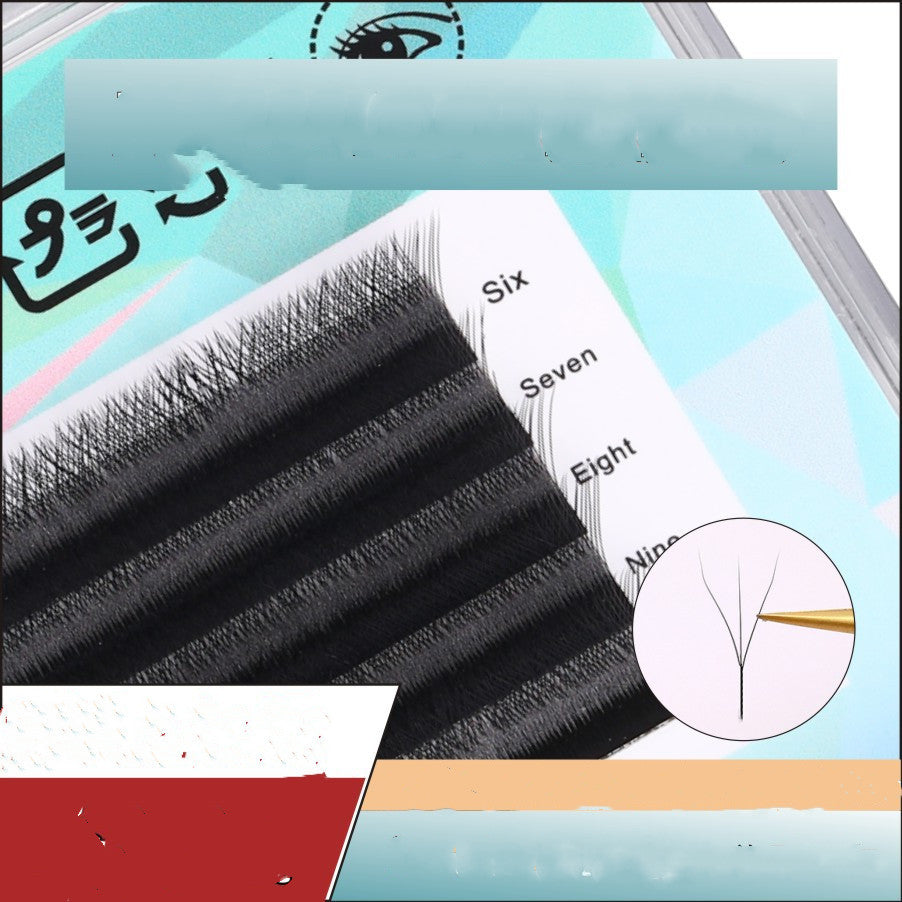 JMT-955082 Clover Blossom Grafting Eyelashes - Handmade Black and Caramel Fiber Extensions, Available in Multiple Lengths