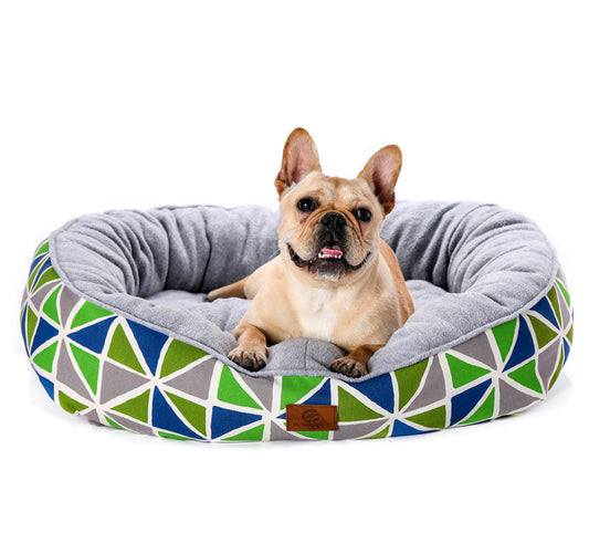 JMT-955274 Cozy Soft Doghouse with Breathable Knitted Wool Lining and Eco-Friendly Cotton Exterior