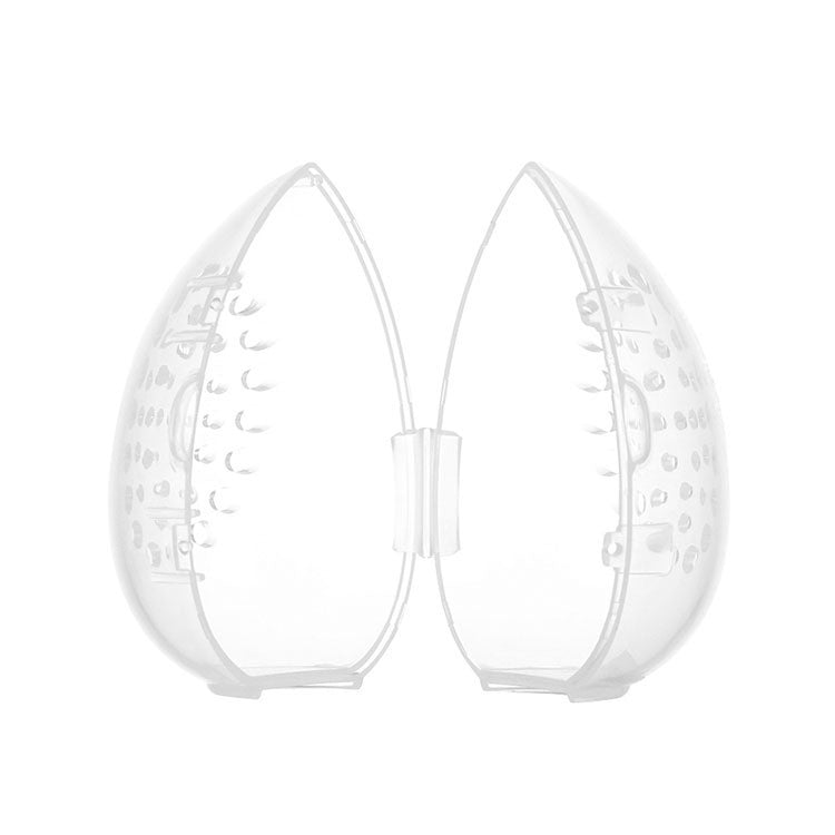 JMT-955402 Transparent Dry Powder Puff Storage Box - Lightweight PP Plastic, 55x75mm