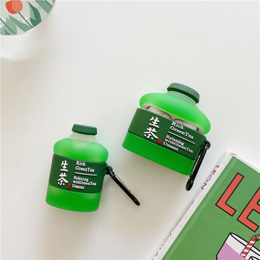 JMT-955786 Creative Silicone Tea Drink Earphone Case for AirPods and Bluetooth Headsets