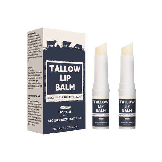 JMT-956234 Light Grain Moisturizing Full Lips Beef Fat Lip Balm – 2 Pack for All Skin Types