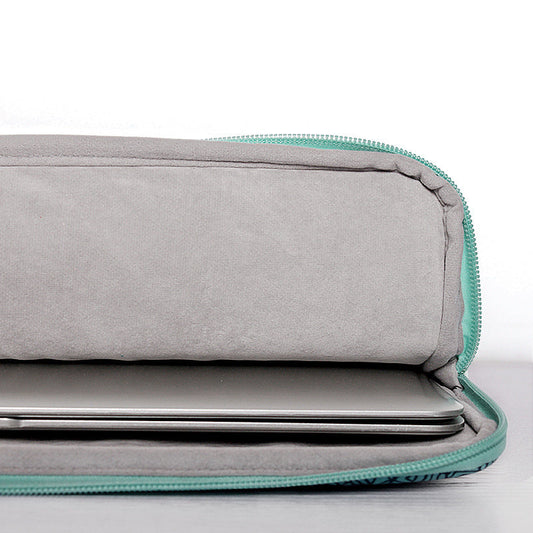 JMT-956298 Breathable Waterproof Shockproof Digital Printing Computer Liner Bag - Available in 11-15 Inch Sizes, Green Wave Design