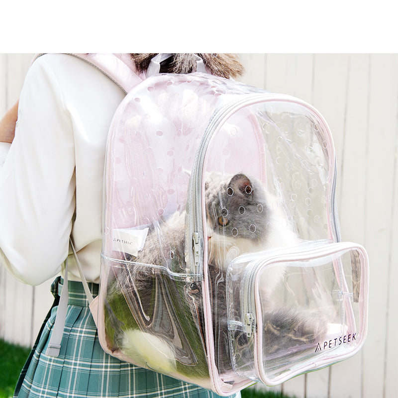 JMT-956362 Transparent Portable Cat Carrier Backpack for Outdoor Walks