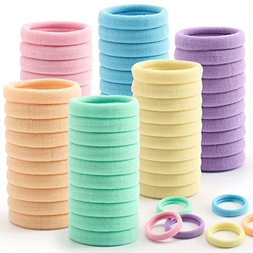 JMT-956490 Soft High Elastic Seamless Hair Rings - 100 Pack in Various Colors