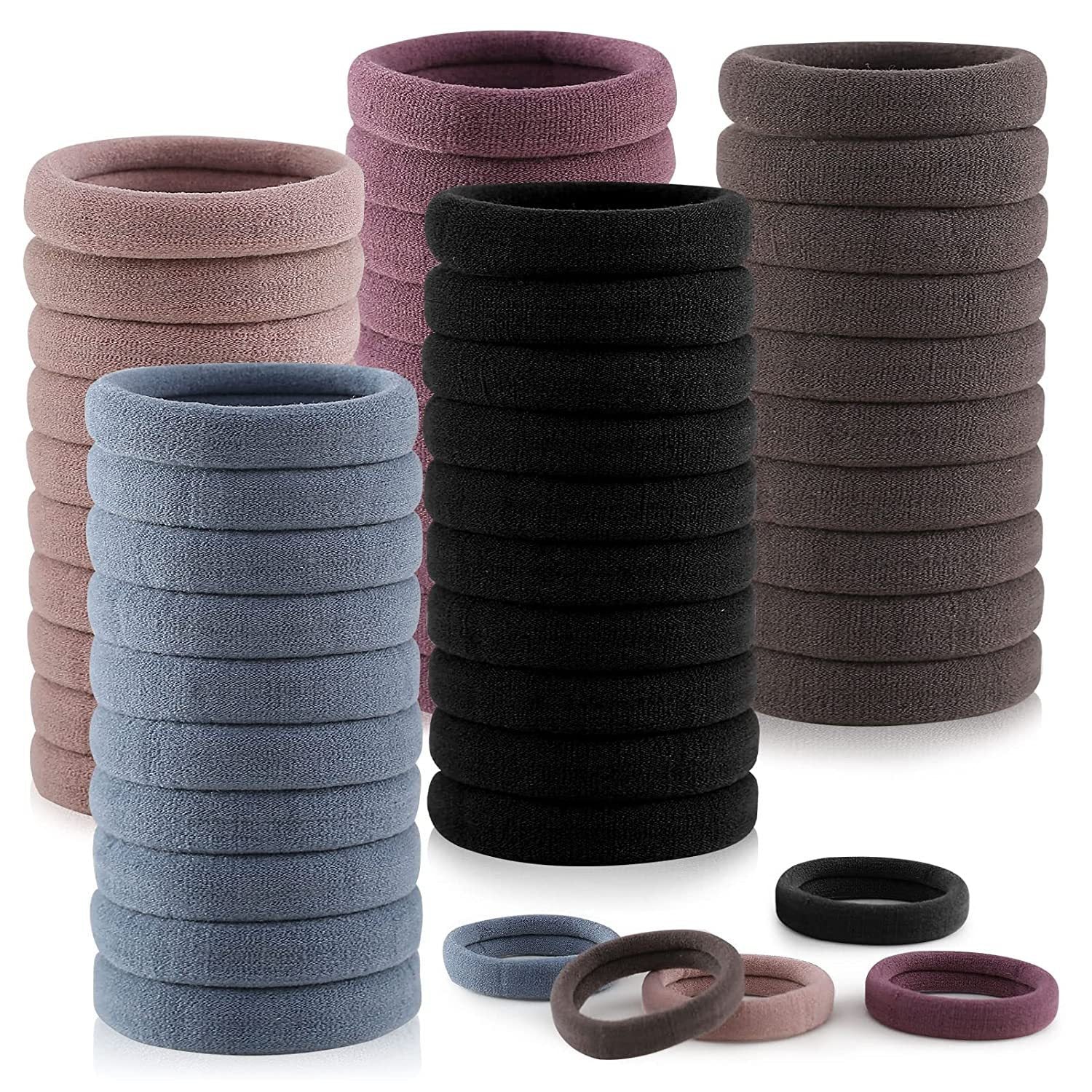 JMT-956490 Soft High Elastic Seamless Hair Rings - 100 Pack in Various Colors