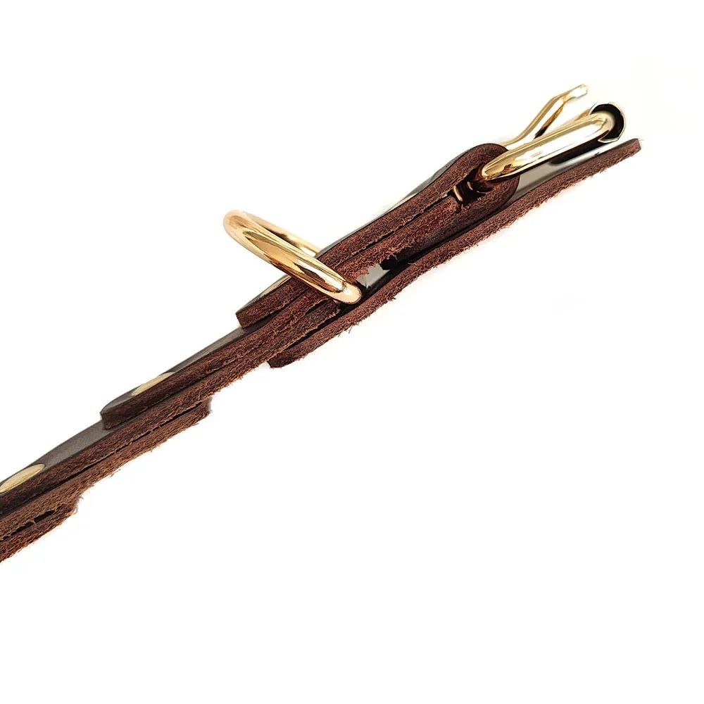 JMT-956618 Genuine Leather Dog Collar with Durable Buckle for Medium to Large Breeds