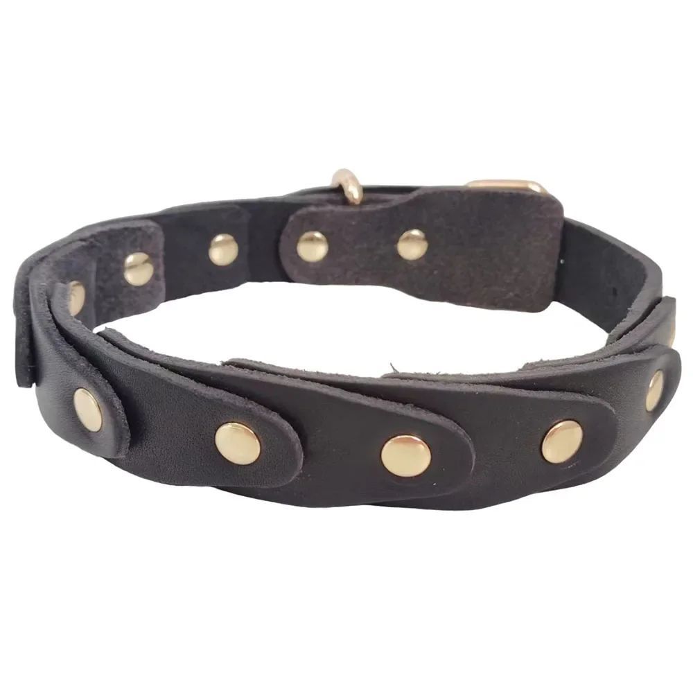 JMT-956618 Genuine Leather Dog Collar with Durable Buckle for Medium to Large Breeds