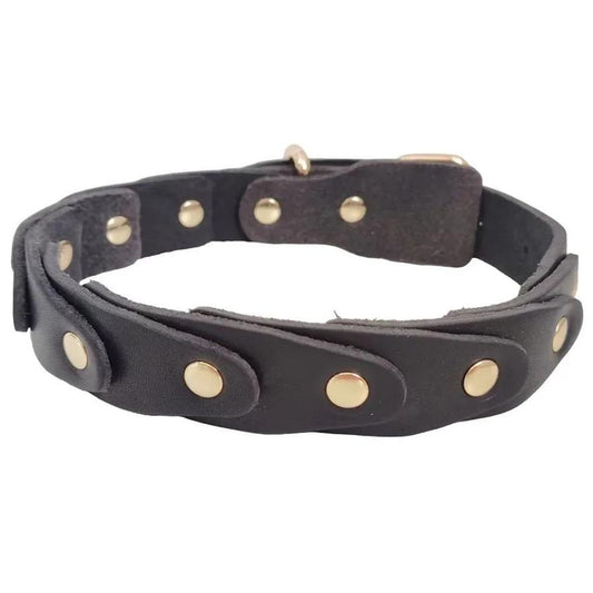 JMT-956618 Genuine Leather Dog Collar with Durable Buckle for Medium to Large Breeds