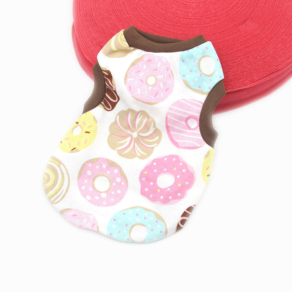JMT-956746 Candy-Colored Thin Cotton Printed Vest for Pets in Various Fun Designs
