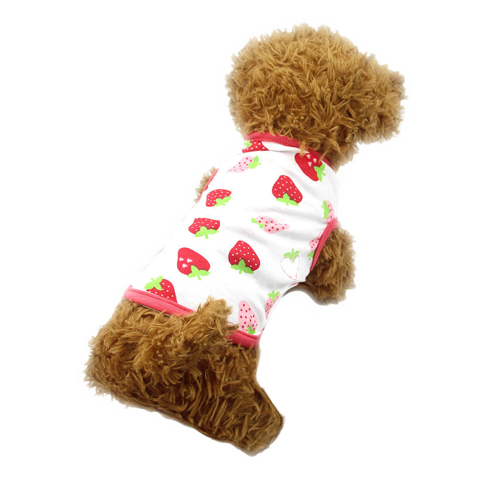 JMT-956746 Candy-Colored Thin Cotton Printed Vest for Pets in Various Fun Designs