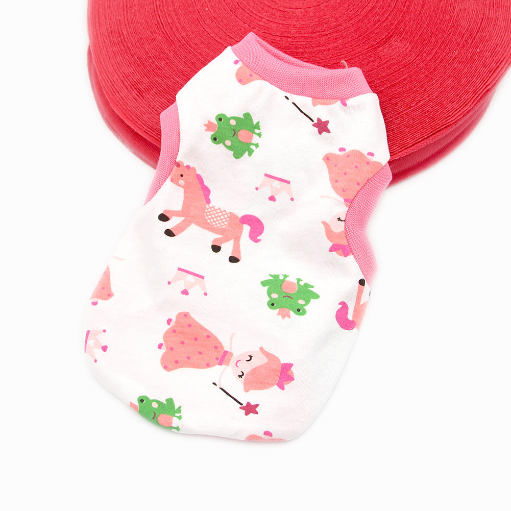 JMT-956746 Candy-Colored Thin Cotton Printed Vest for Pets in Various Fun Designs