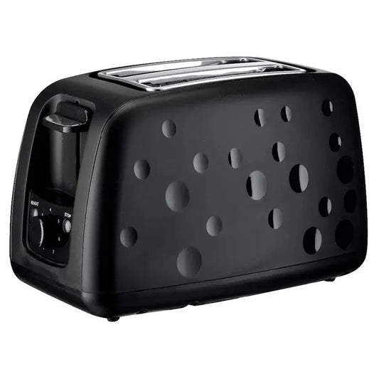 JMT-957066 2 Slice Electric Toaster 750W in Black - Durable Plastic Toaster for Everyday Use
