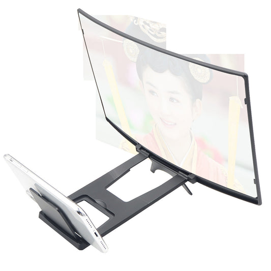 JMT-957130 12-Inch Curved Mobile Phone Screen Amplifier with Lazy Bracket Stand for Universal Use