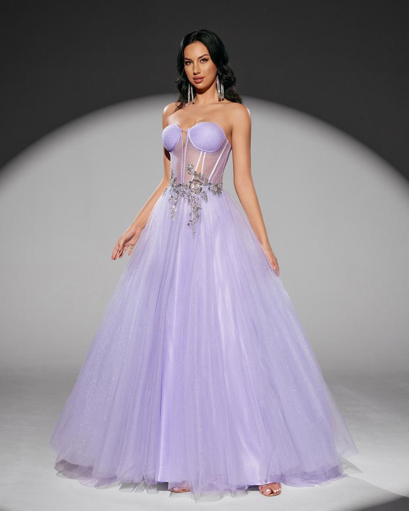 JMT-957194 Elegant Purple Evening Gown for Women - Model SH0219