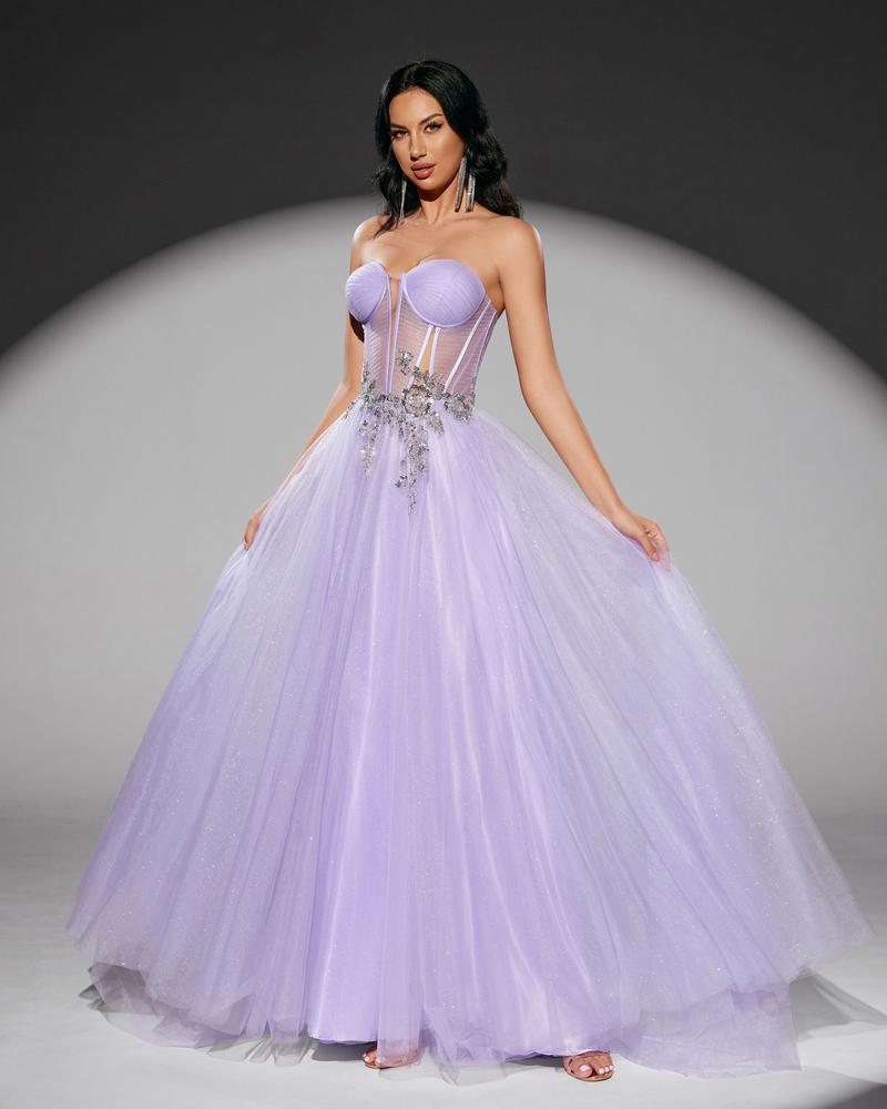 JMT-957194 Elegant Purple Evening Gown for Women - Model SH0219