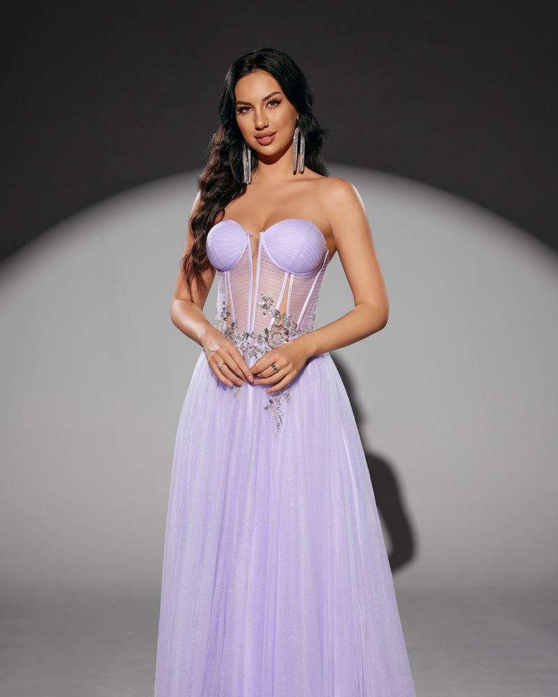 JMT-957194 Elegant Purple Evening Gown for Women - Model SH0219