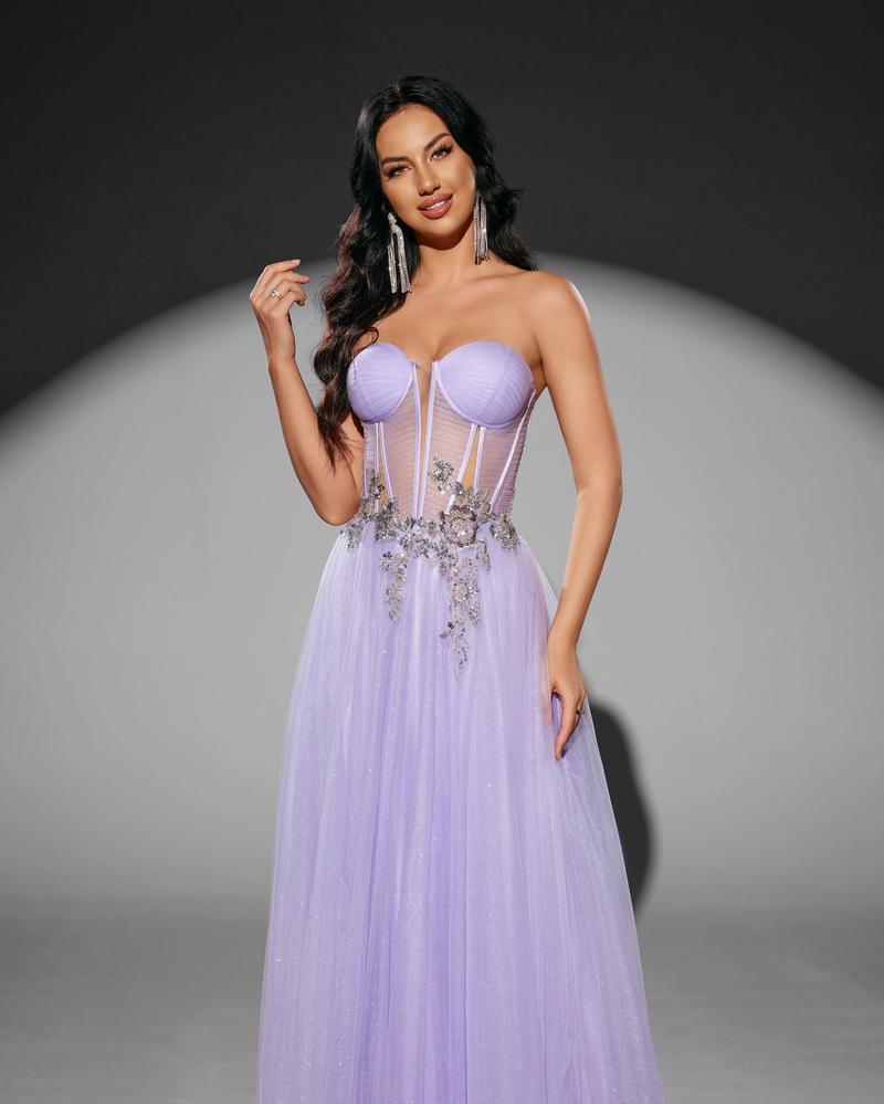 JMT-957194 Elegant Purple Evening Gown for Women - Model SH0219