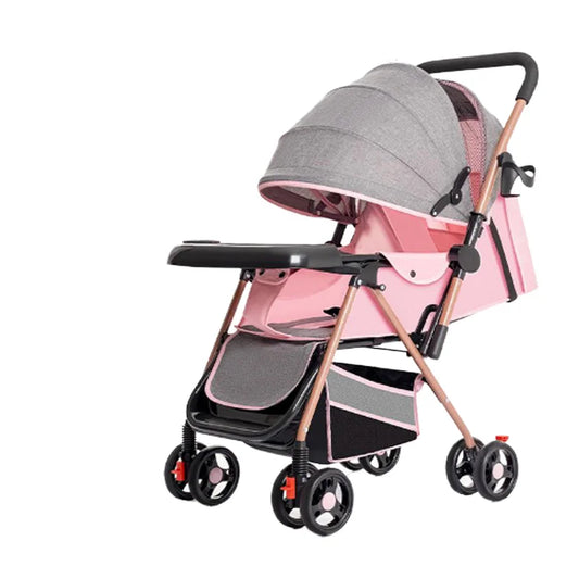JMT-957258 High View 3-in-1 Folding Stroller with Sit-Lie Feature, Mosquito Nets, Storage Baskets, and Cup Holders