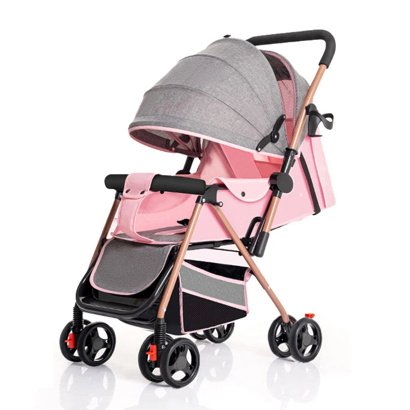 JMT-957258 High View 3-in-1 Folding Stroller with Sit-Lie Feature, Mosquito Nets, Storage Baskets, and Cup Holders